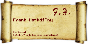 Frank Harkány névjegykártya